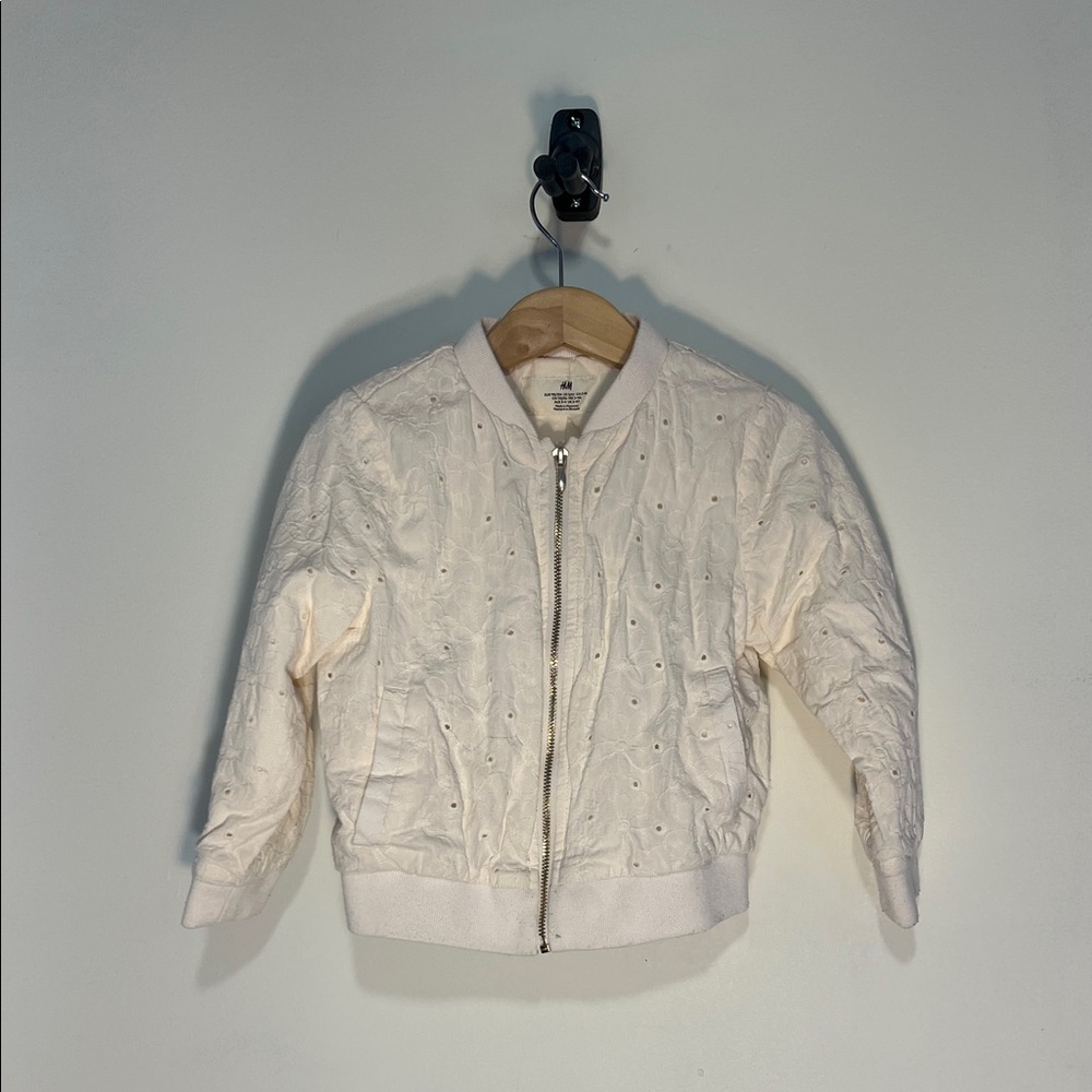 H&M Cream Eyelet Quilted Jacket
